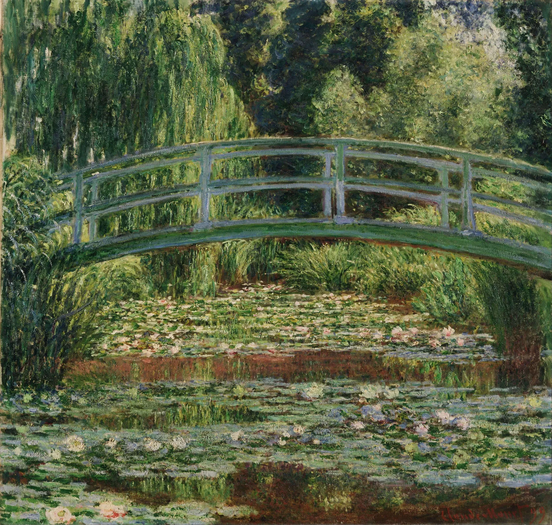 Japanese Bridge and Water Lily Pond